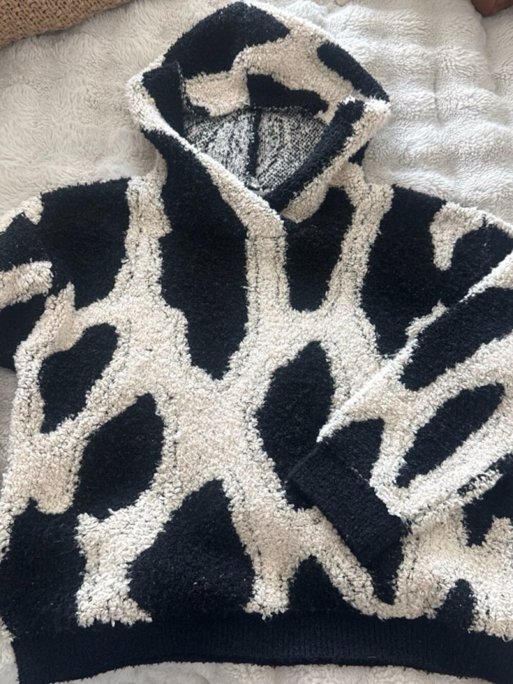 Sandy Liang x Target Black and White Cow Print Hoodie - Size L